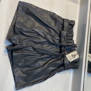 Easel, Faux Leather Paper Bag shorts